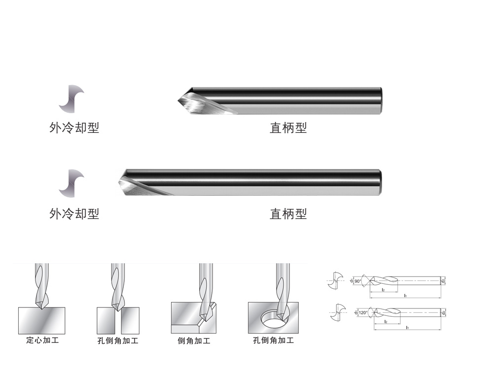 整體合金數控定心倒角鉆頭114